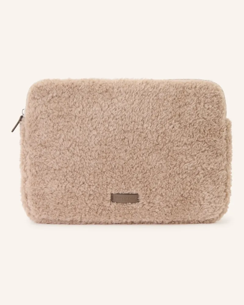 Marc O'Polo Laptop-Hülle Aus Teddyfell beige Hellbraun