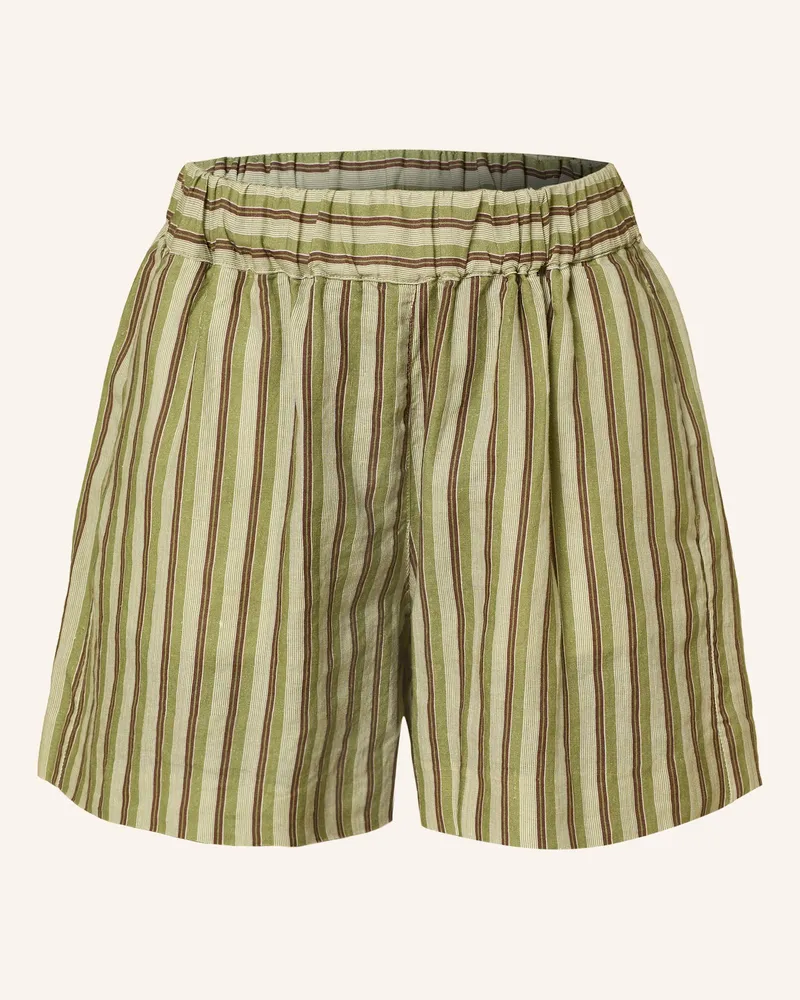 120% Lino Leinenshorts Oliv