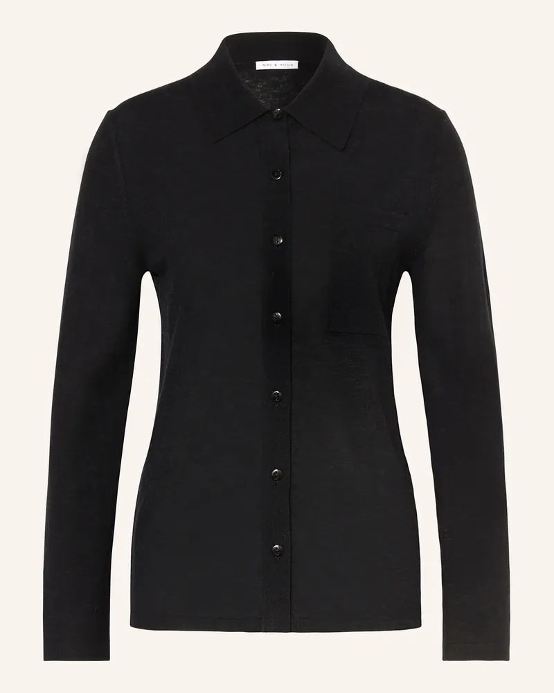 Mrs & HUGS Strickjacke mit Cashmere Schwarz