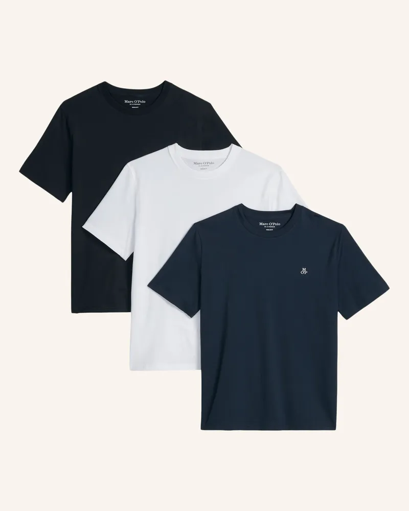 Marc O'Polo T-Shirt Dreierpack weiss Weiss