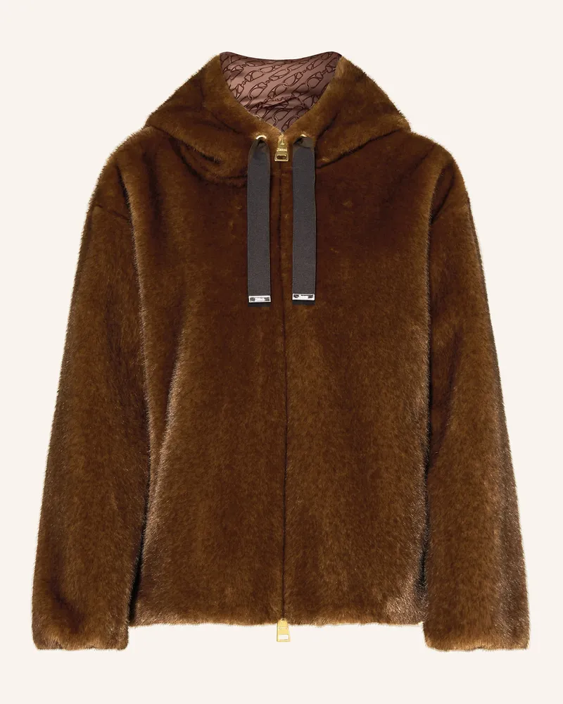 Herno Kunstpelz-Jacke Braun