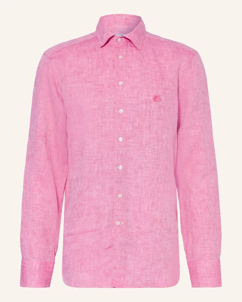 Etro Leinenhemd Regular Fit Pink