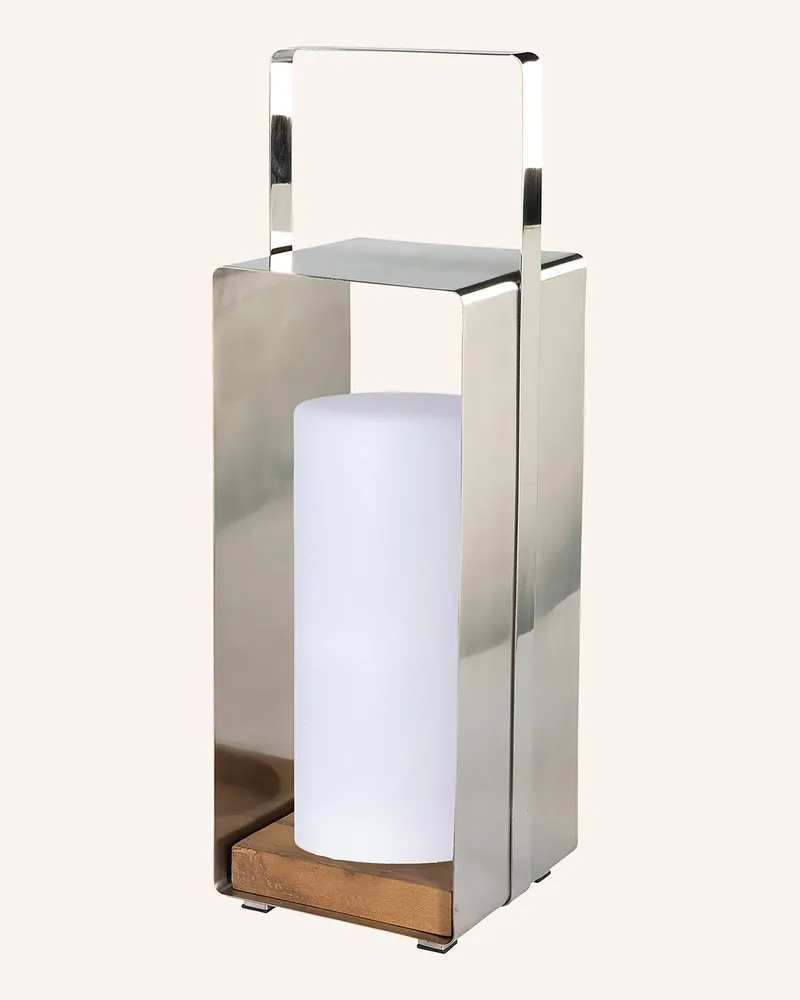 Fink Laterne mit LED Zylinder MAGNUS Silber