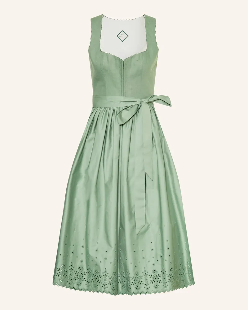 WALDORFF Dirndl Primula Mit Leinen gruen Grün