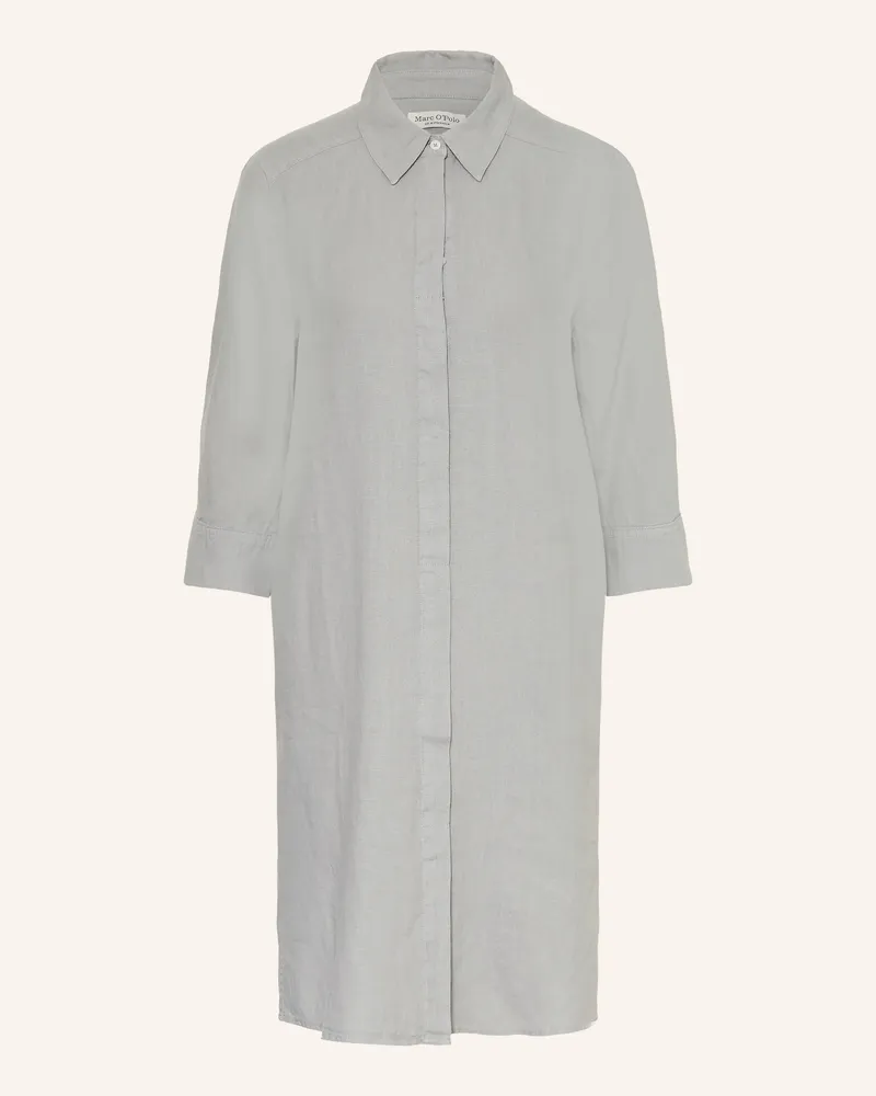 Marc O'Polo Hemdblusenkleid Aus Leinen Mit 3/4-Arm blau Blaugrau