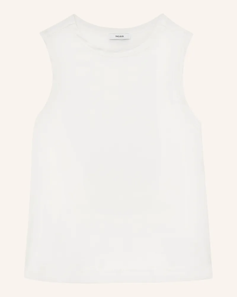 Reiss Blusentop Rian Im Materialmix Mit Seide weiss Weiss