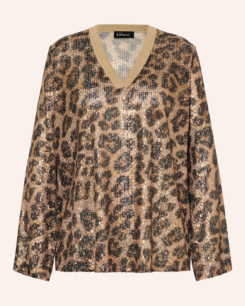 Grace Blusenshirt mit Pailletten und Glitzergarn Gold