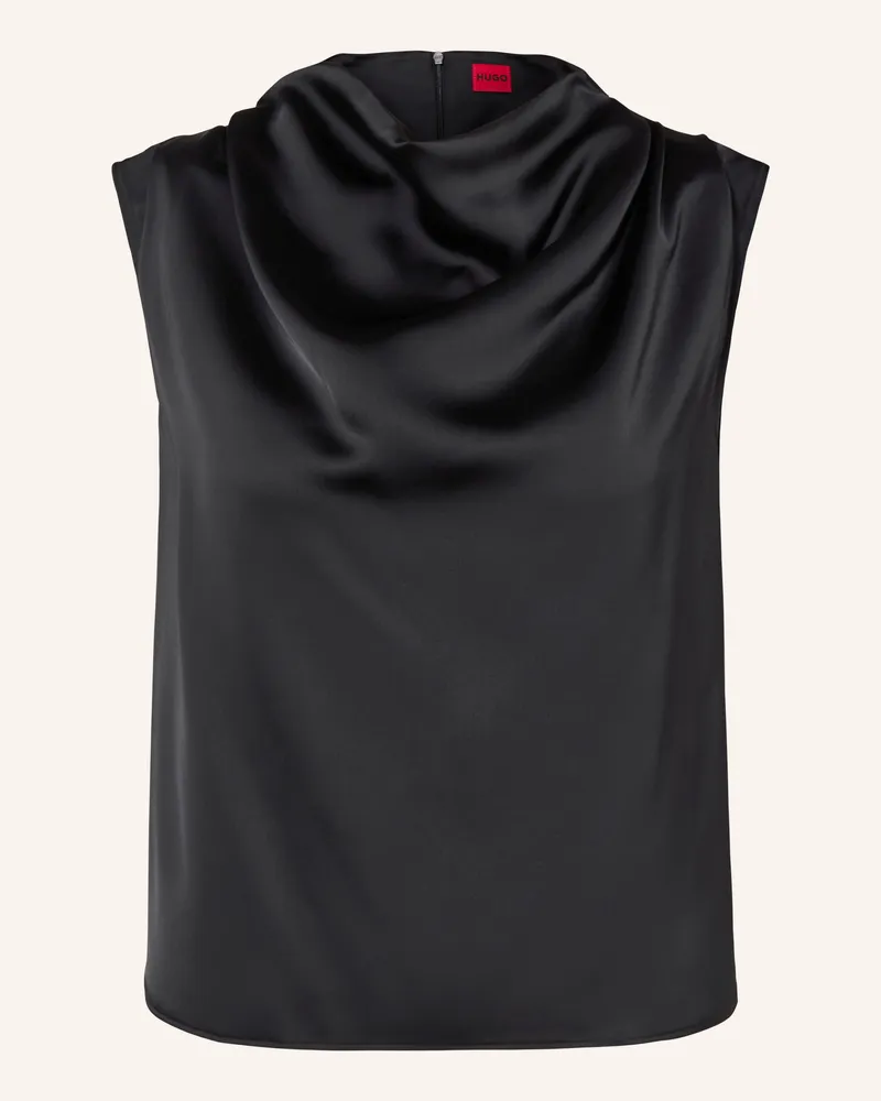 HUGO BOSS Satintop Casmini schwarz Schwarz