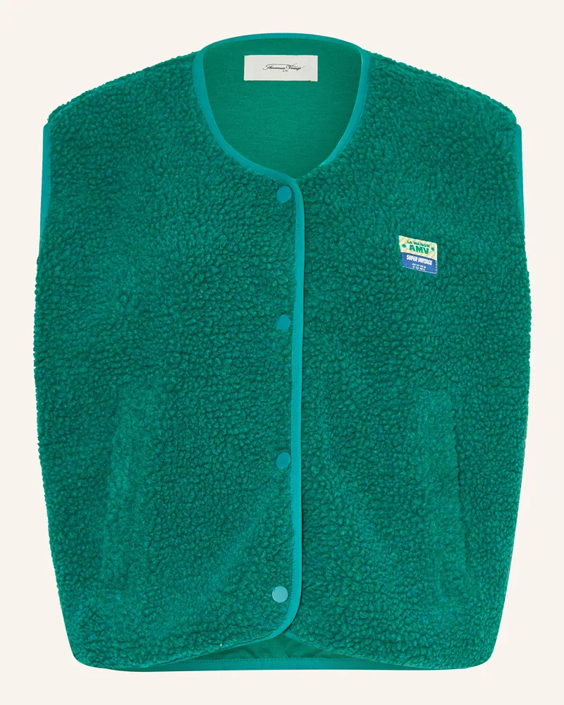 American Vintage Teddyfell-Weste gruen Petrol