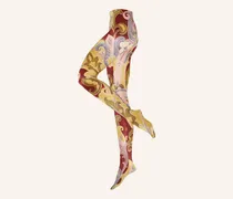 Feinstrumpfhose Paisley Baroque rot