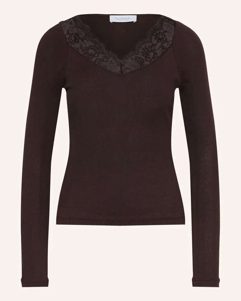 Rich&Royal Longsleeve Mit Spitze braun Dunkelbraun