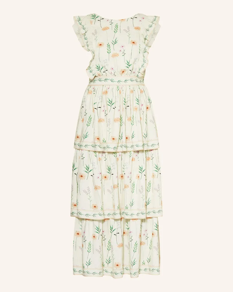 Mrs & HUGS Leinenkleid Mit Volants weiss Creme