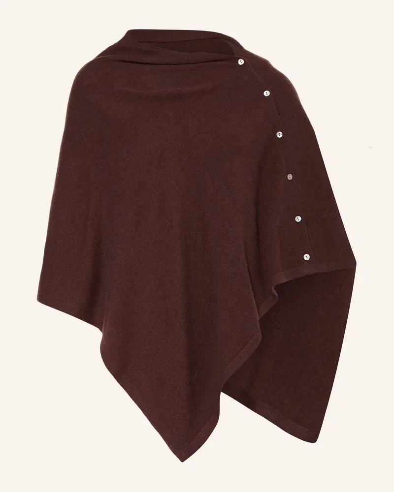 Rosemunde Poncho mit Cashmere Dunkelrot