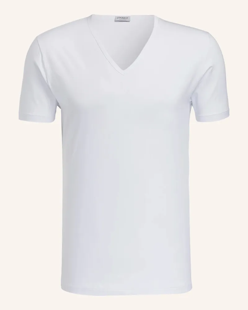 Zimmerli V-Shirt Pure Comfort weiss Weiss