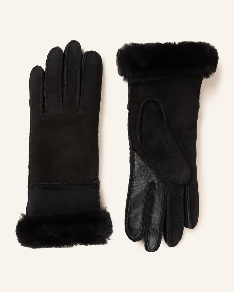 UGG Lederhandschuhe Schwarz
