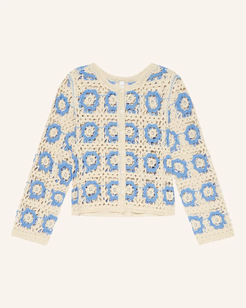 Y.A.S Häkeljacke beige Hellblau