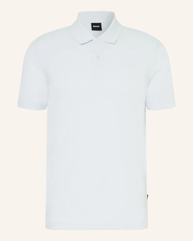 HUGO BOSS Piqué-Poloshirt Parlay blau Hellblau
