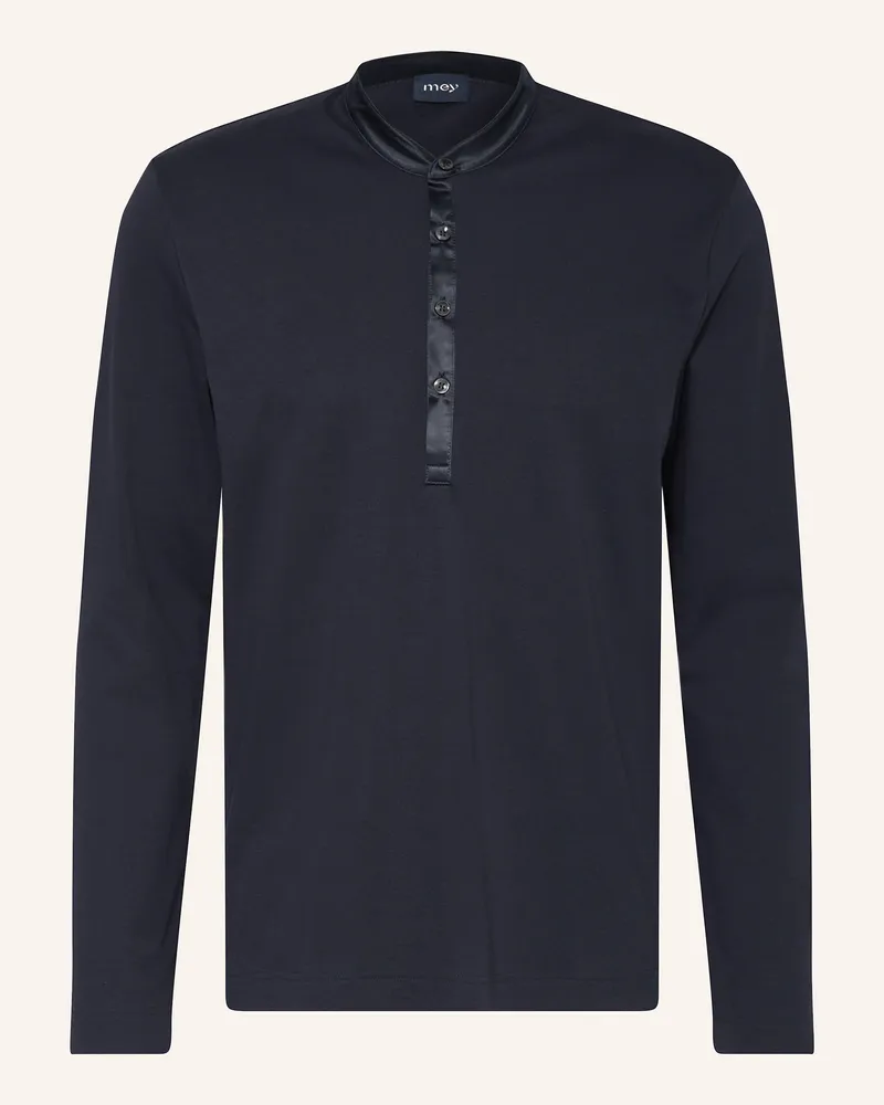 Mey Schlafshirt Serie Aarhus grau Dunkelblau