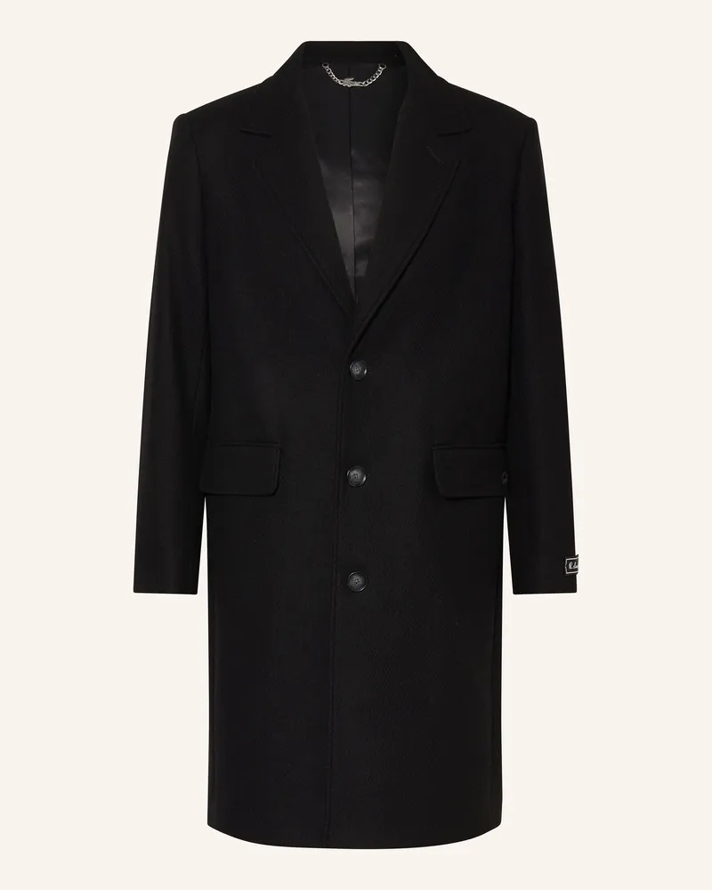 Lacoste Wollmantel Schwarz
