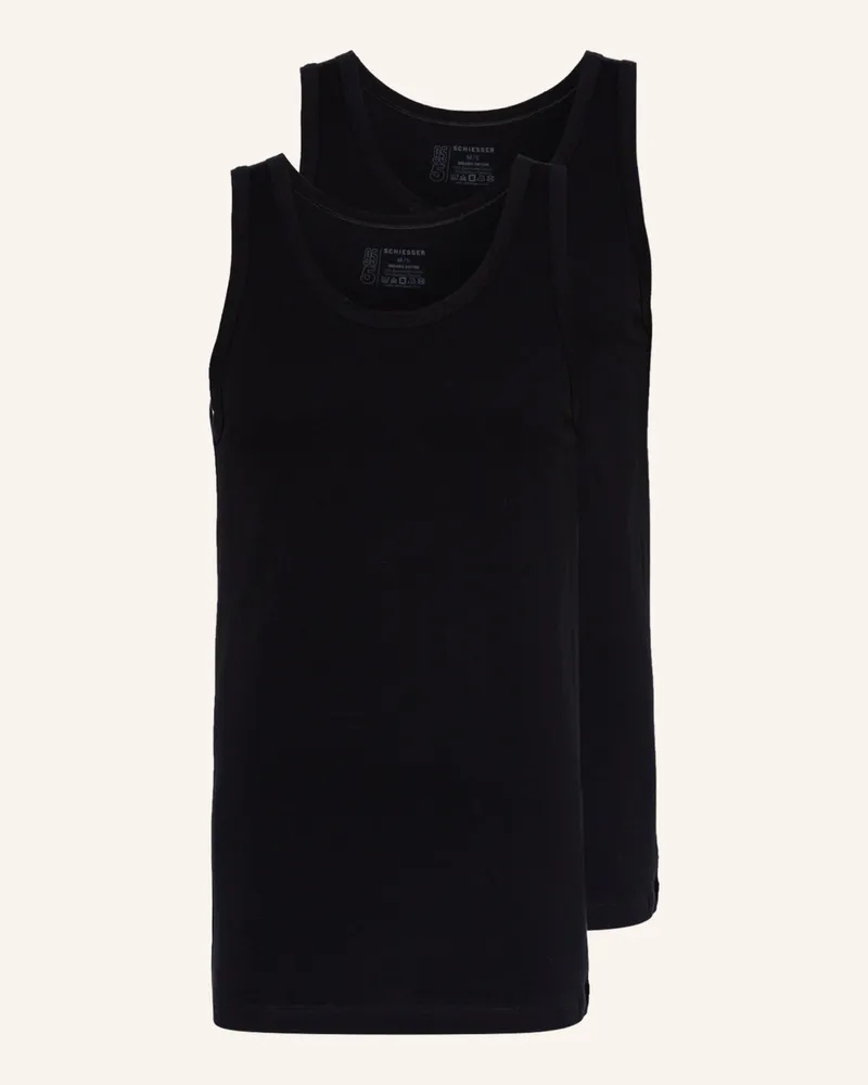Schiesser 2er-Pack Unterhemden 95/5 schwarz Schwarz