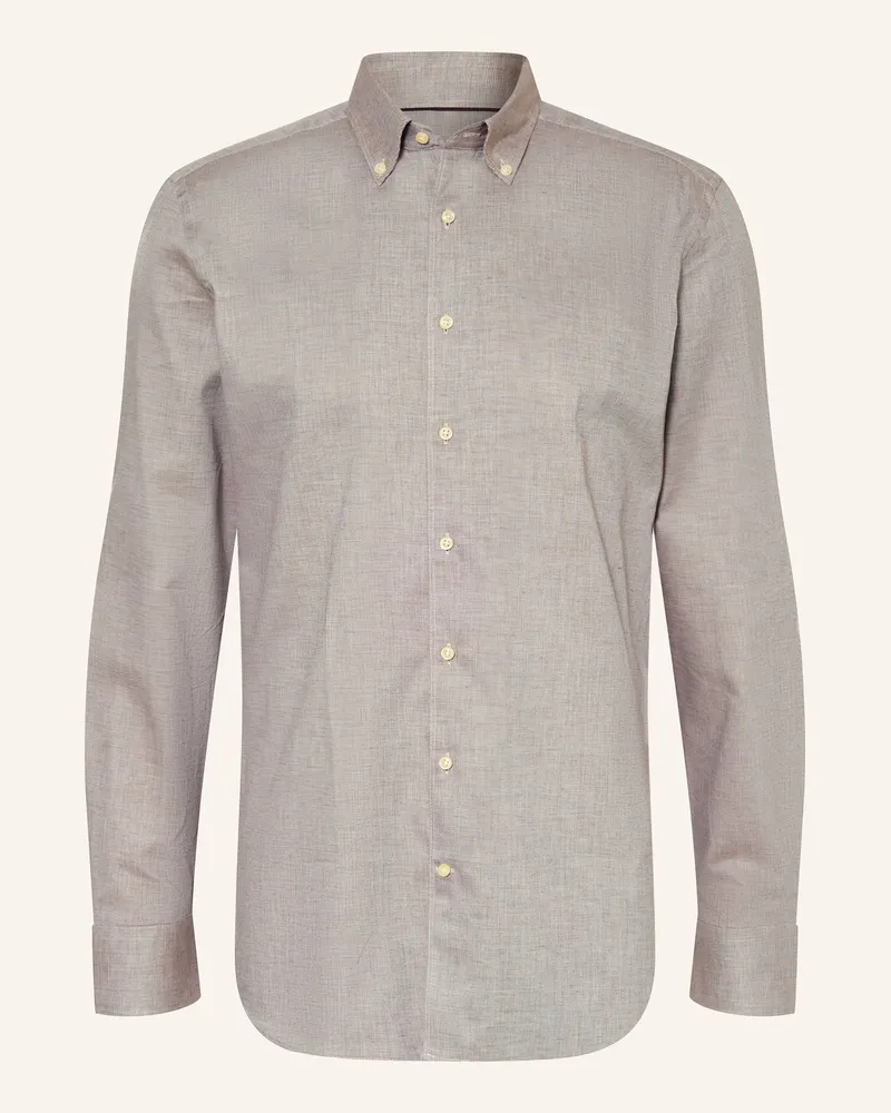 Strokesman's Flanellhemd Regular Fit Hellbraun