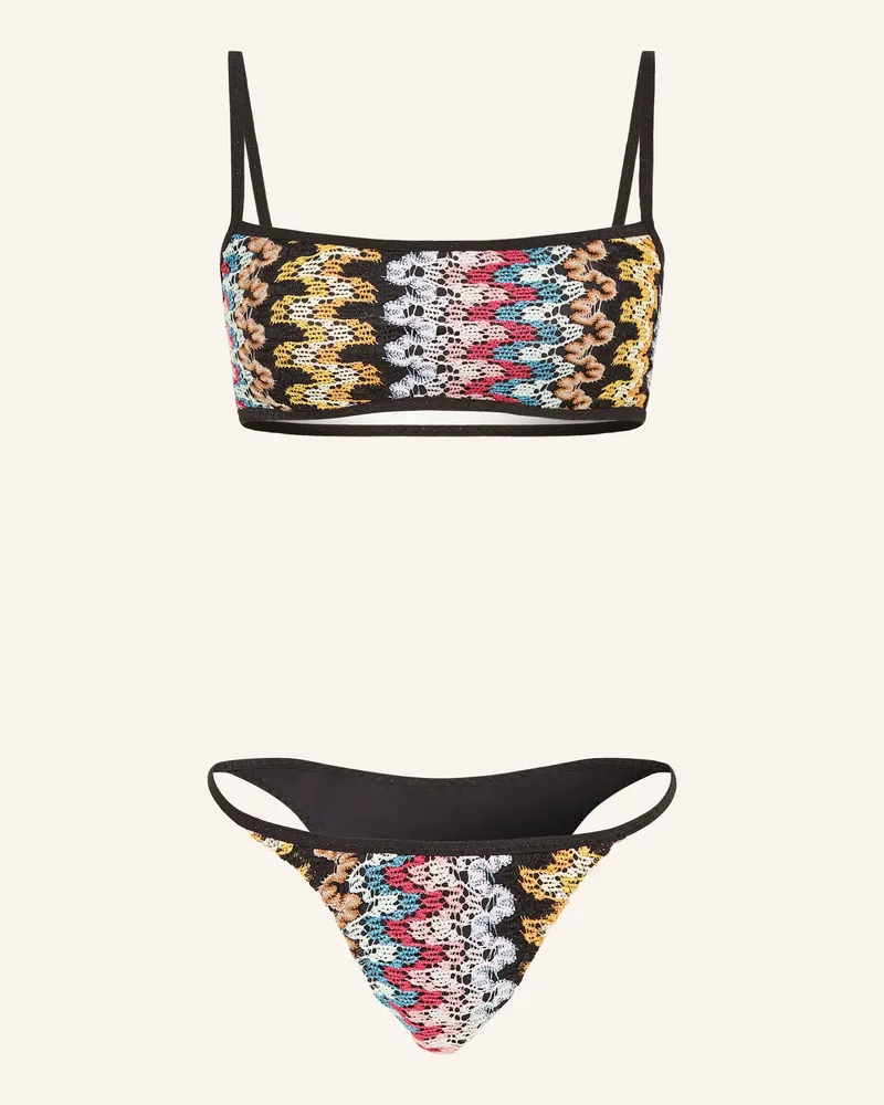 Missoni Bustier-Bikini mit Glitzergarn Schwarz