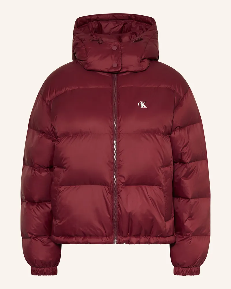 Calvin Klein Daunenjacke Essential Mit Abnehmbarer Kapuze rot Dunkelrot