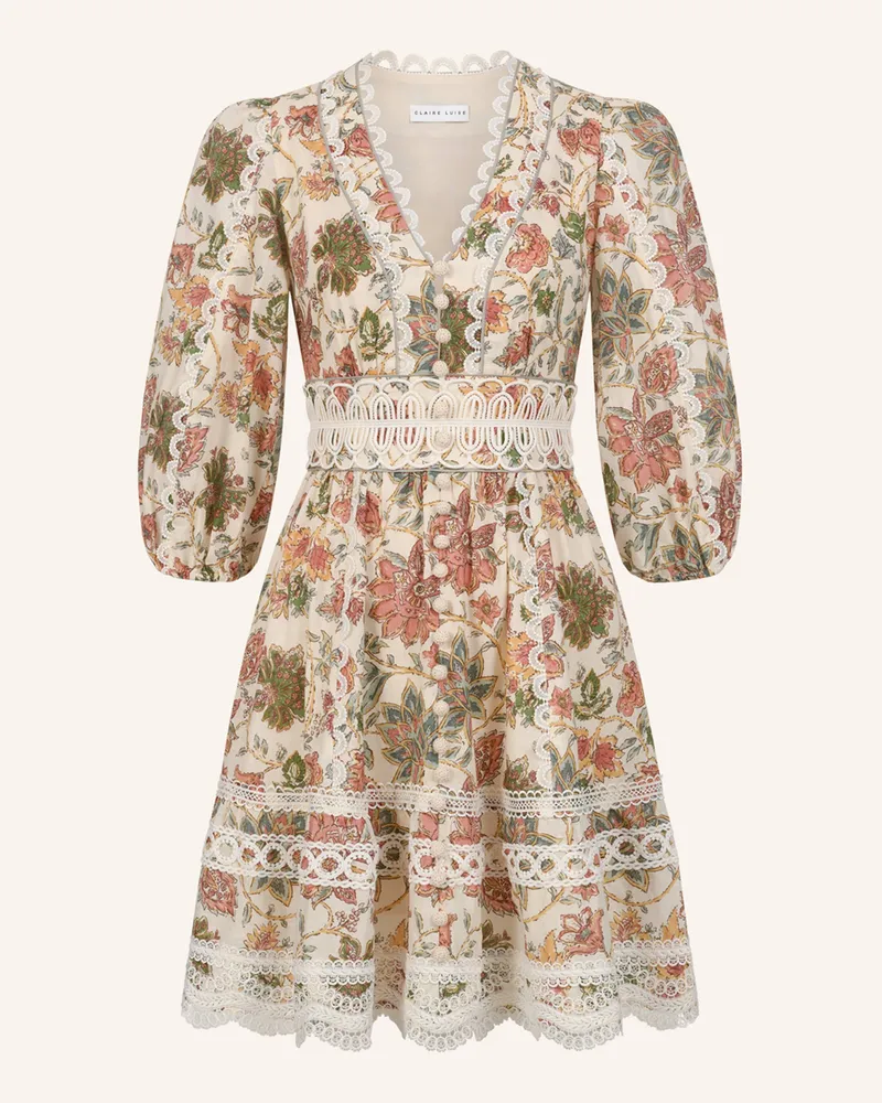CLAIRE LUISE Bedrucktes Minikleid Beige