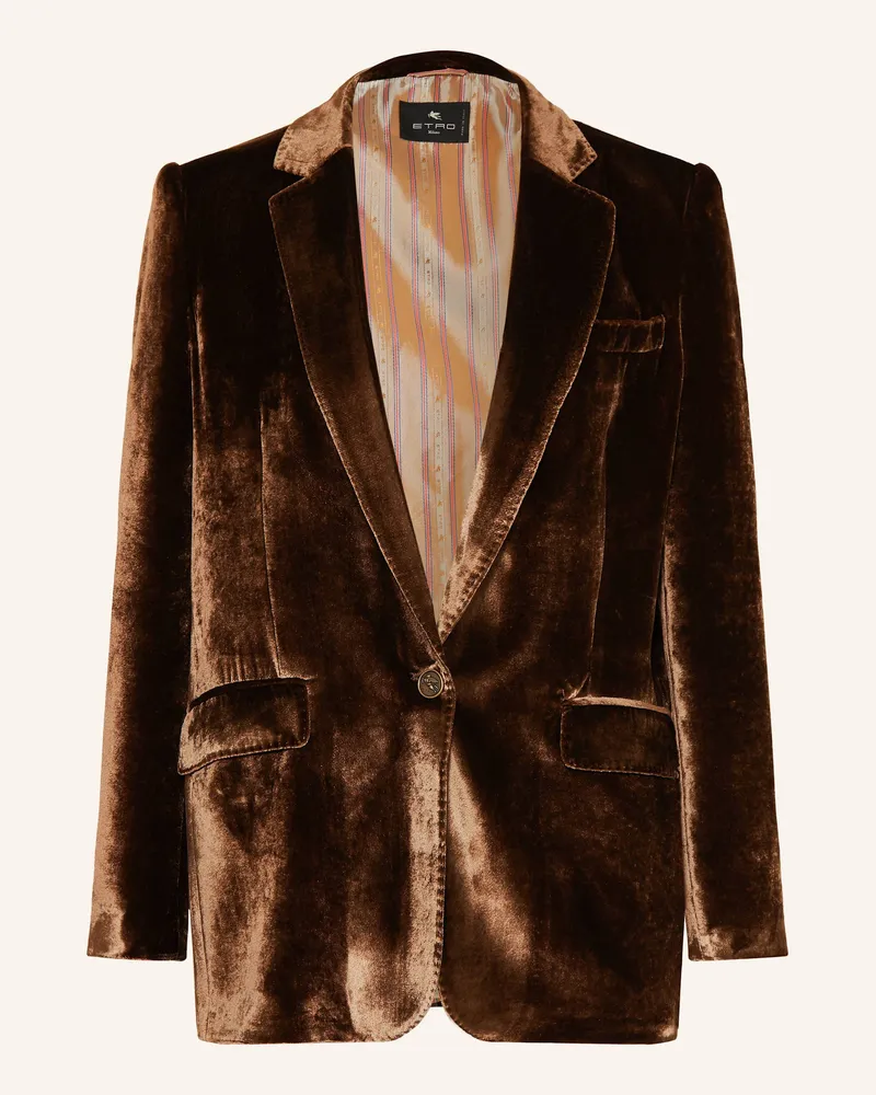 Etro Samtblazer braun Braun