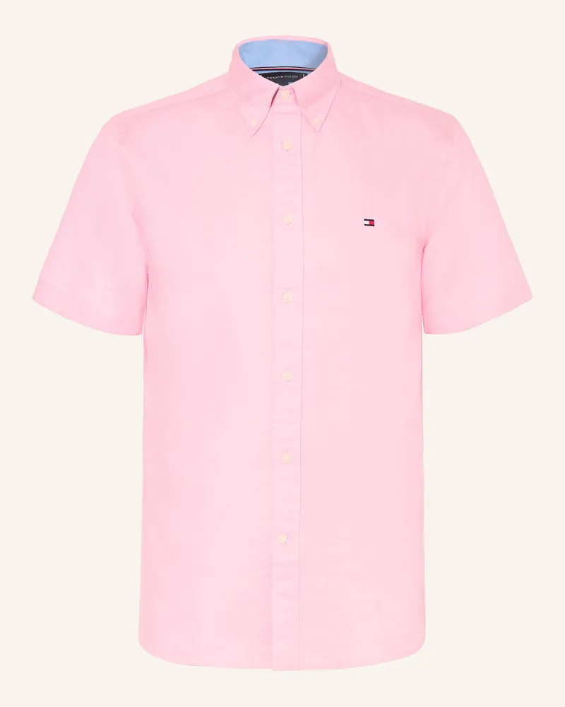 Tommy Hilfiger Kurzarm-Hemd Regular Fit mit Leinen Rosa