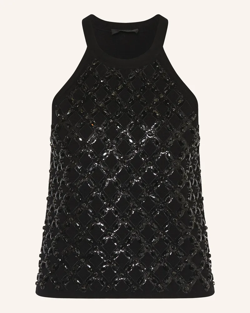 Liu Jo Stricktop Mit Schmucksteinen schwarz Schwarz