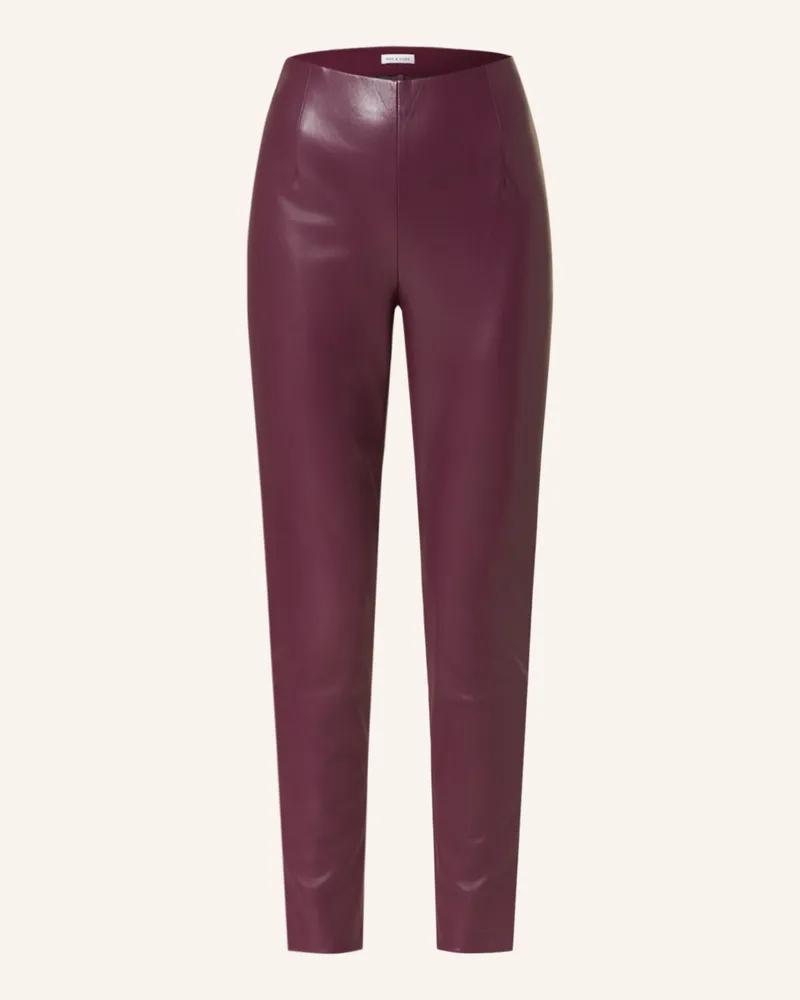 Mrs & HUGS Leggings in Lederoptik Lila