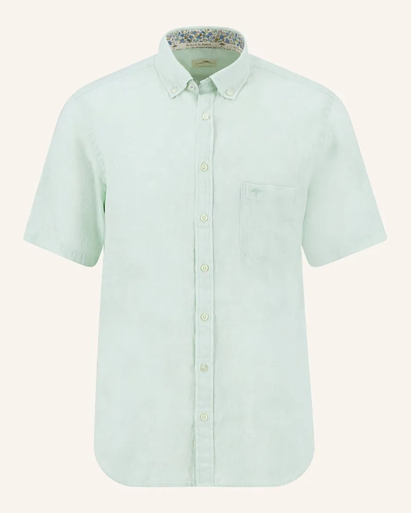 Fynch-Hatton Kurzarm-Hemd Regular Fit aus Leinen Mint