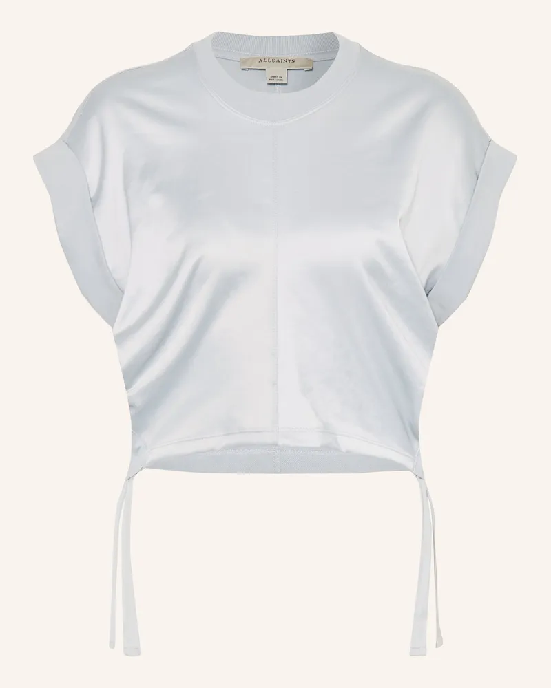 AllSaints T-Shirt Mira Im Materialmix blau Hellblau