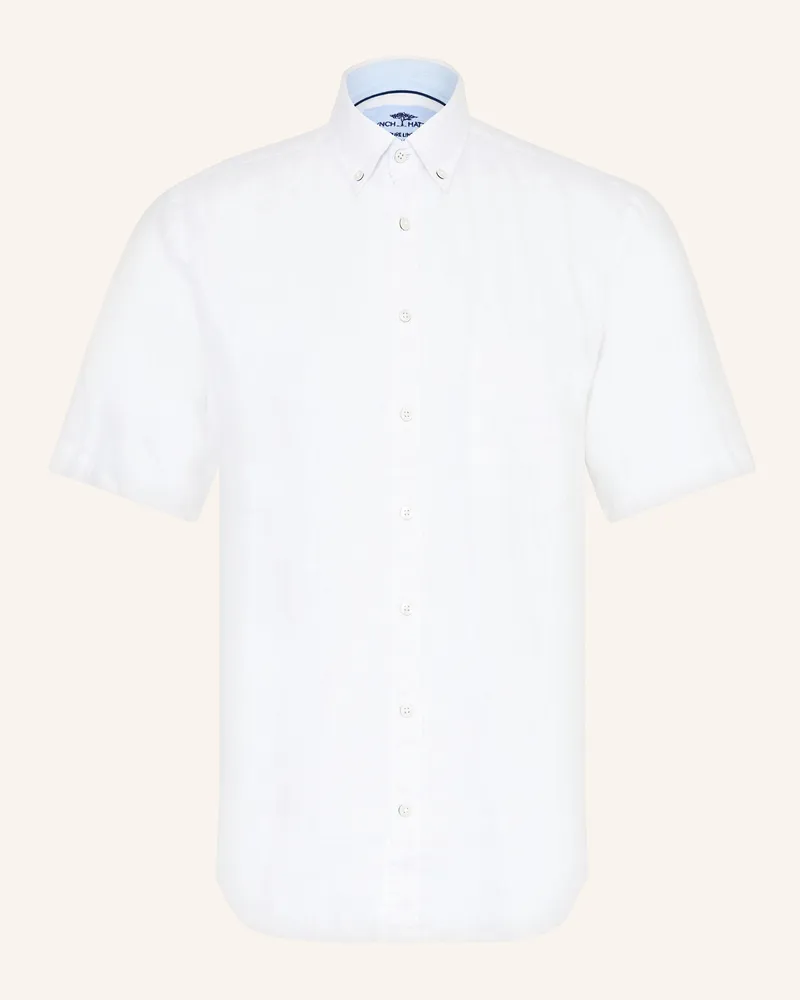 Fynch-Hatton Kurzarm-Hemd Regular Fit aus Leinen Weiss