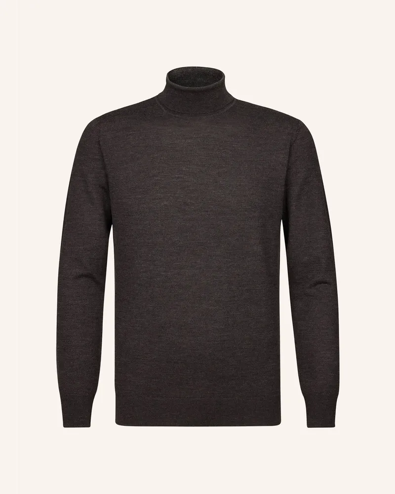 Profuomo Herren Rollkragenpullover Dunkelbraun