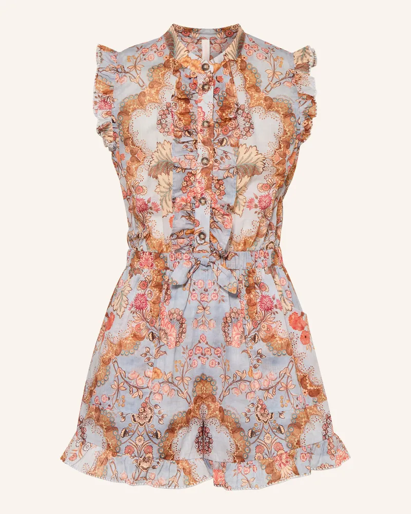 Zimmermann Jumpsuit Daylight Mit Rüschen blau Hellblau