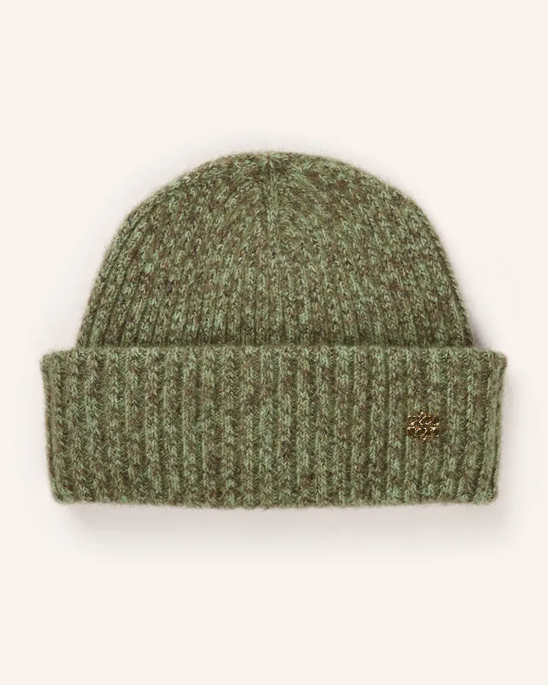 Ganni Mütze Mit Mohair gruen Hellgrün