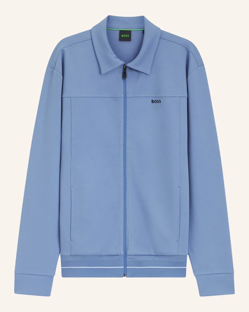 HUGO BOSS Sweatshirt Sw_Member Fz Relaxed Fit blau Hellblau