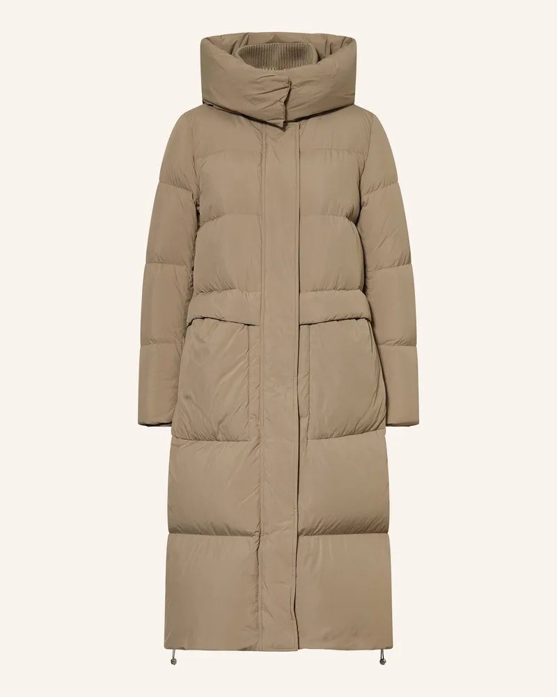 DUNO Daunenmantel Fully Mit Abnehmbarer Kapuze braun Hellbraun