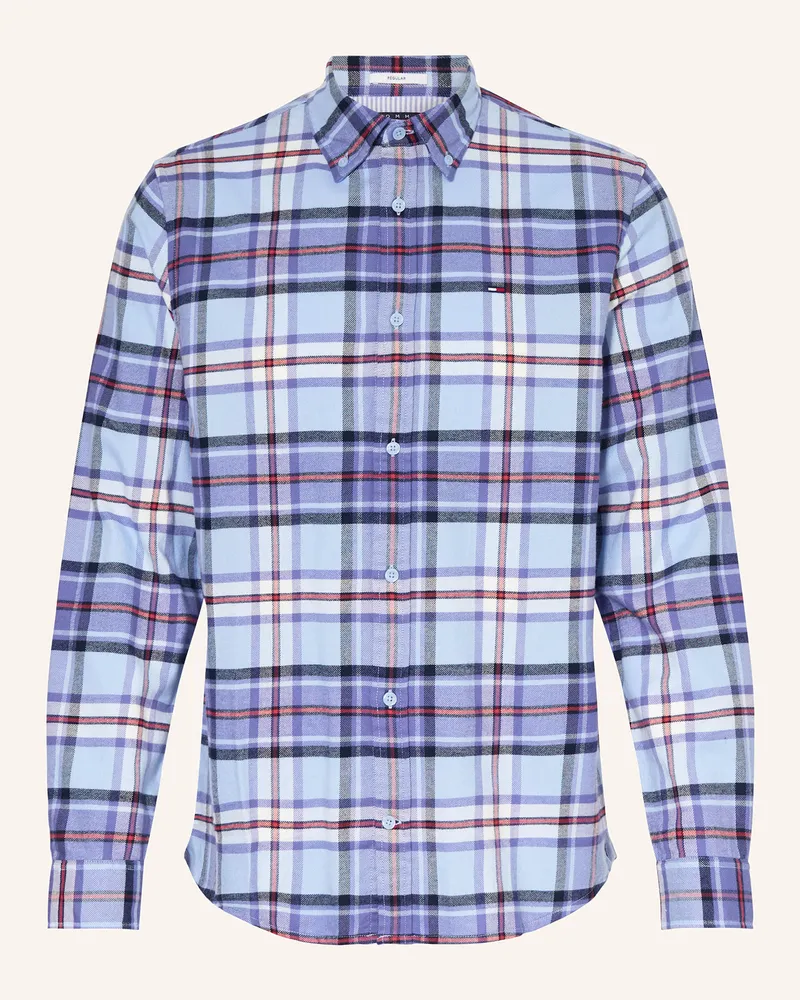 Tommy Hilfiger Flanellhemd Regular Fit Hellblau