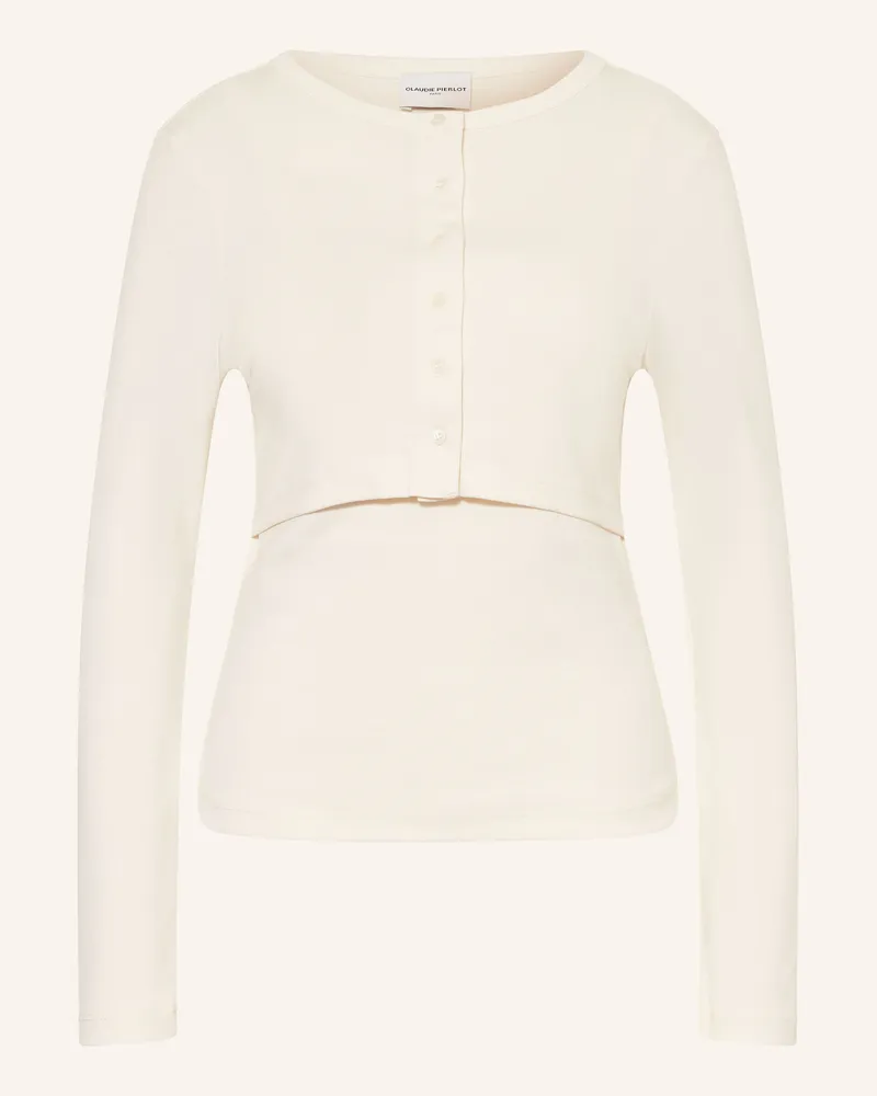 Claudie Pierlot Set: Top und Cropped-Jerseyjacke Ecru