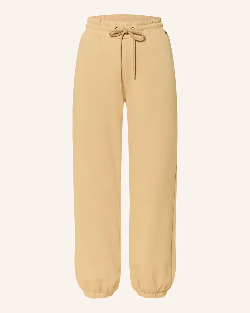 GOLDBERGH Sweatpants mit Schmucksteinen Hellbraun