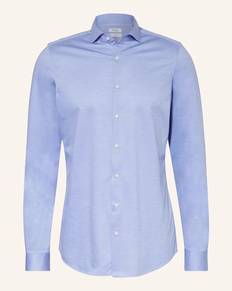 paul Hemd Slim Fit Mit Extralangem Arm blau Hellblau