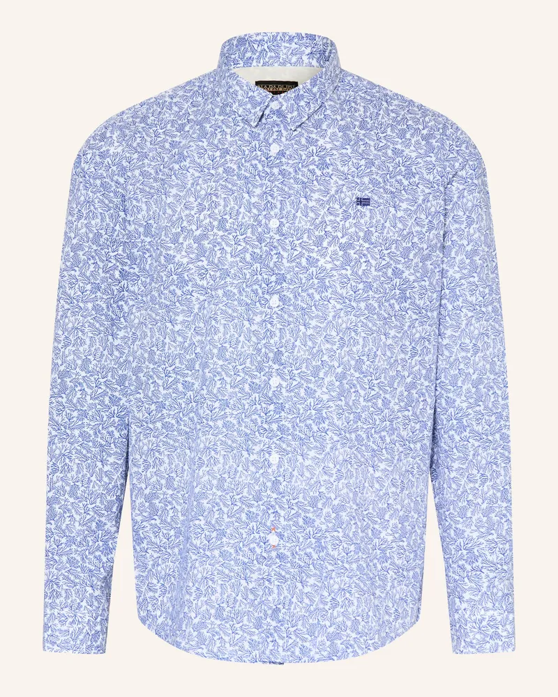 Napapijri Hemd G-Elior Comfort Fit blau Weiss