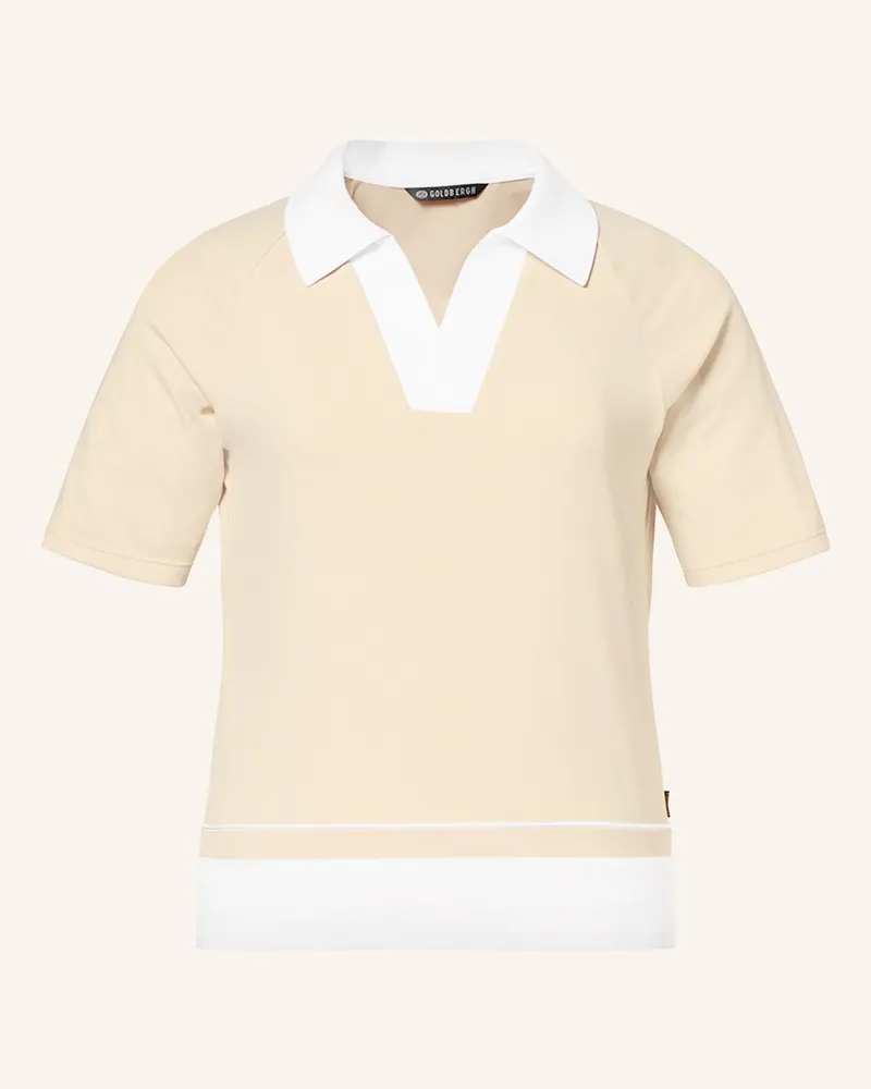 GOLDBERGH Funktions-Poloshirt Piccola weiss Hellbraun