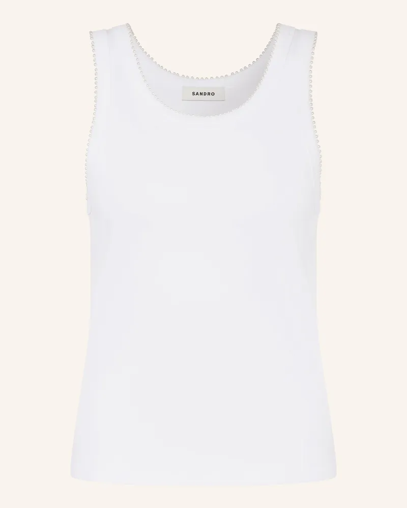 Sandro Top Mit Schmuckperlen weiss Weiss