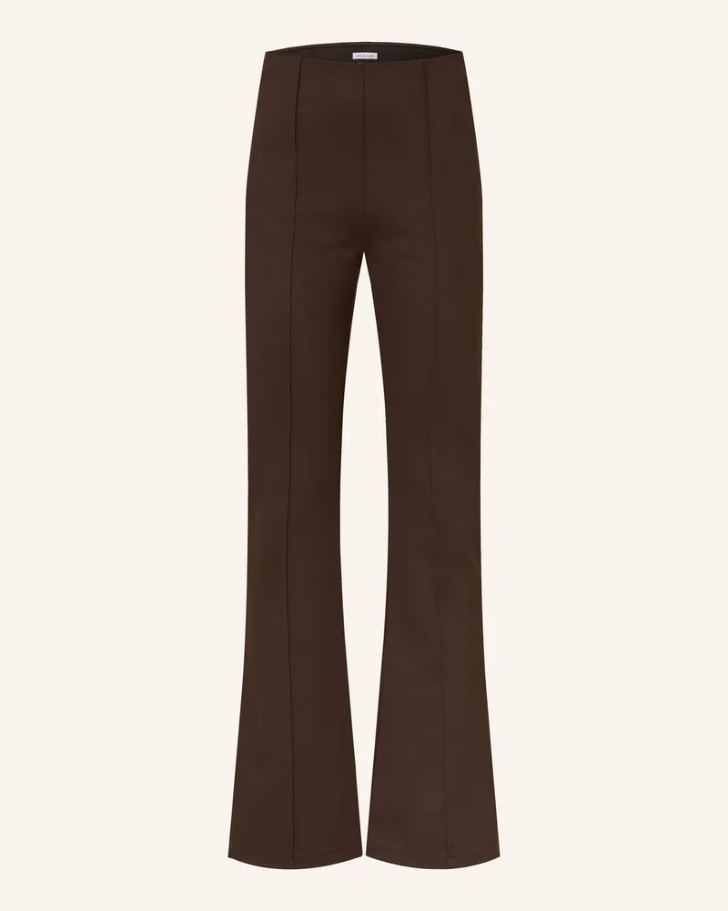 Mrs & HUGS Bootcut-Hose Aus Jersey braun Dunkelbraun