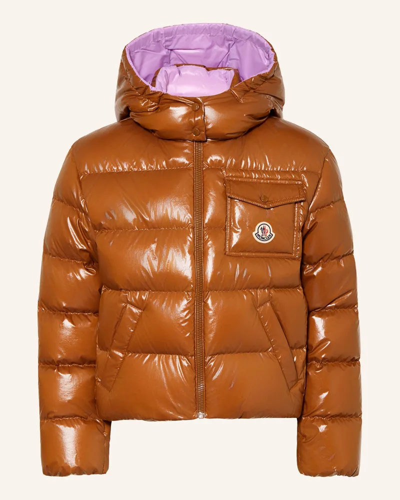Moncler Daunenjacke New Andro Mit Abnehmbarer Kapuze gruen Braun