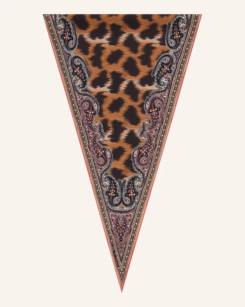 Etro Dreieckstuch aus Seide Braun